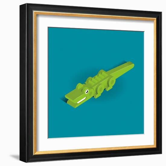 Crocodile-Bo Virkelyst Jensen-Framed Premium Giclee Print