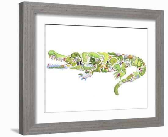 Crocodile-Louise Tate-Framed Giclee Print