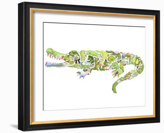 Crocodile-Louise Tate-Framed Giclee Print