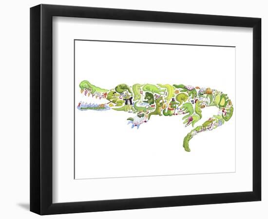 Crocodile-Louise Tate-Framed Giclee Print