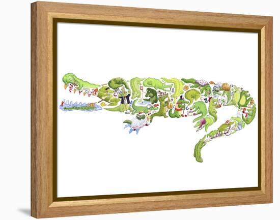 Crocodile-Louise Tate-Framed Premier Image Canvas
