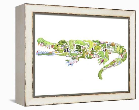 Crocodile-Louise Tate-Framed Premier Image Canvas