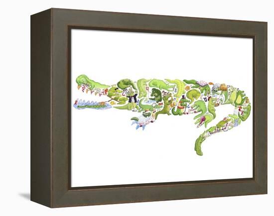 Crocodile-Louise Tate-Framed Premier Image Canvas