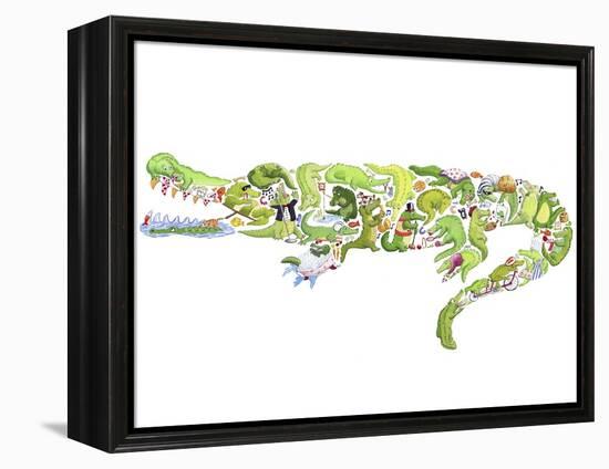 Crocodile-Louise Tate-Framed Premier Image Canvas