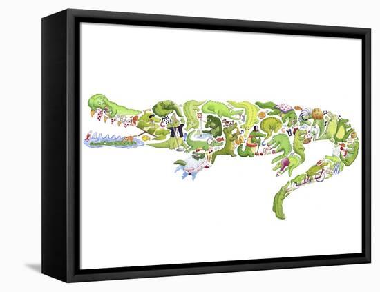 Crocodile-Louise Tate-Framed Premier Image Canvas