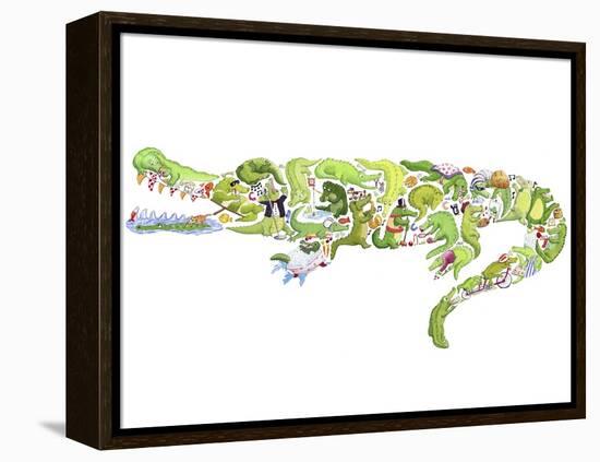 Crocodile-Louise Tate-Framed Premier Image Canvas