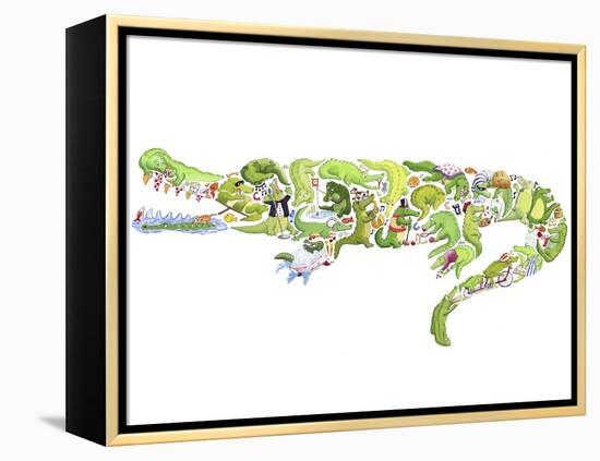 Crocodile-Louise Tate-Framed Premier Image Canvas