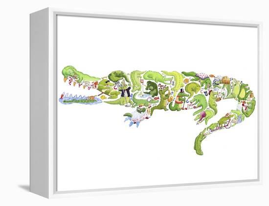 Crocodile-Louise Tate-Framed Premier Image Canvas