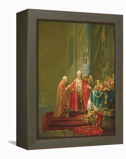 Croesus Showing His Riches to Solon-Willem de Poorter-Framed Premier Image Canvas