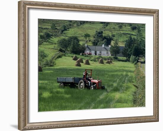 Croft with Hay Cocks and Tractor, Glengesh, County Donegal, Eire (Republic of Ireland)-Duncan Maxwell-Framed Photographic Print