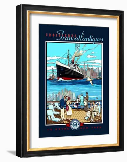 Croisiere Transatlantiques-Bruno Pozzo-Framed Art Print