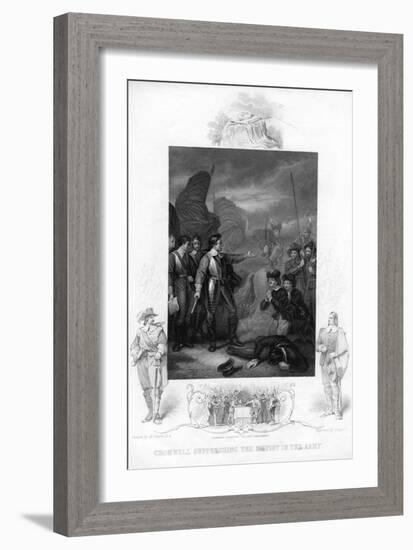 Cromwell Suppressing the Mutiny in the Army, C1640S-J Rogers-Framed Giclee Print