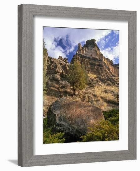 Crooked River Petroglyph-Steve Terrill-Framed Photographic Print