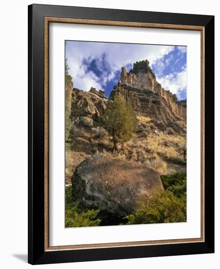 Crooked River Petroglyph-Steve Terrill-Framed Photographic Print