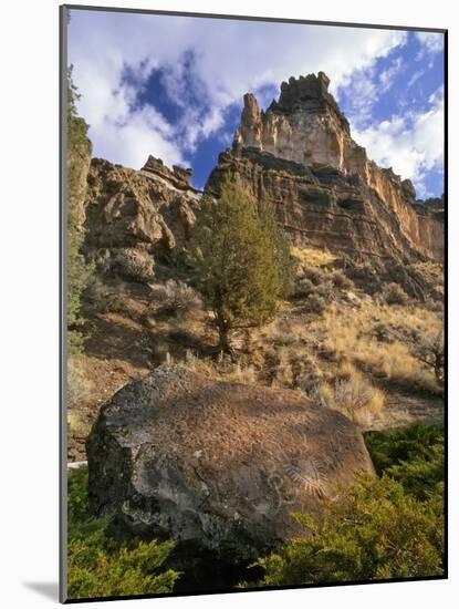 Crooked River Petroglyph-Steve Terrill-Mounted Photographic Print