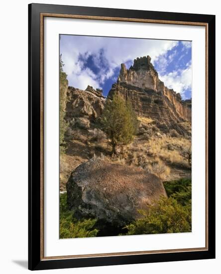 Crooked River Petroglyph-Steve Terrill-Framed Photographic Print