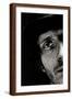 Cropped Portrait of a Man with Hat Starring into the Camera-Torsten Richter-Framed Photographic Print