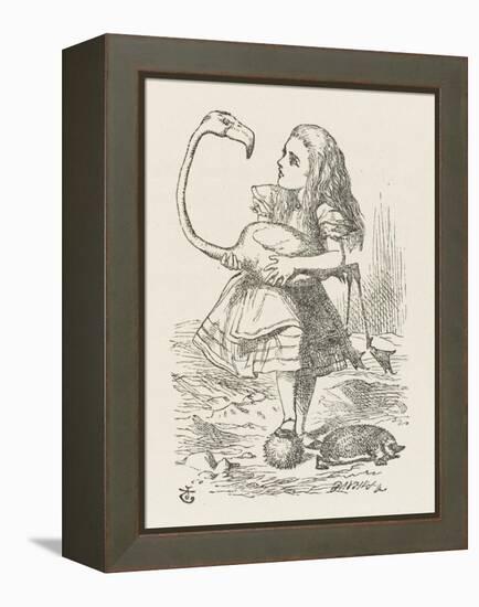 Croquet Alice with the Flamingo-John Tenniel-Framed Premier Image Canvas