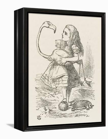 Croquet Alice with the Flamingo-John Tenniel-Framed Premier Image Canvas