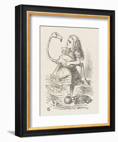 Croquet Alice with the Flamingo-John Tenniel-Framed Premium Photographic Print