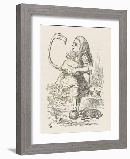 Croquet Alice with the Flamingo-John Tenniel-Framed Photographic Print