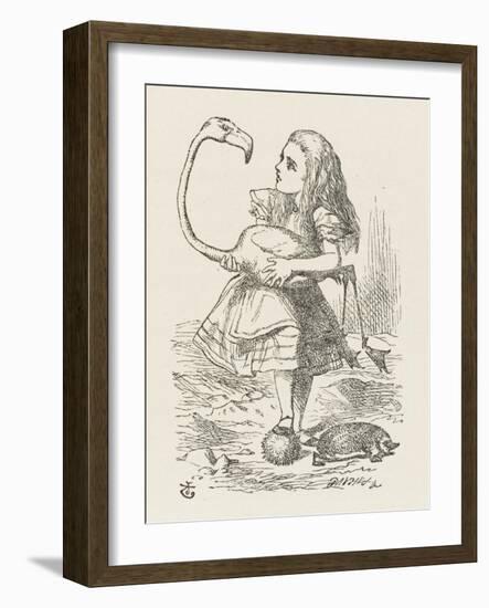 Croquet Alice with the Flamingo-John Tenniel-Framed Photographic Print