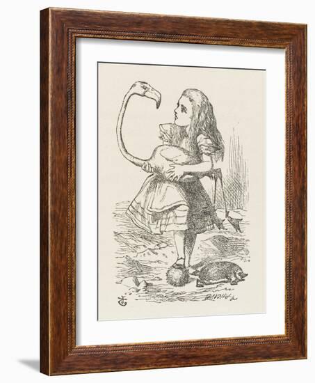 Croquet Alice with the Flamingo-John Tenniel-Framed Photographic Print