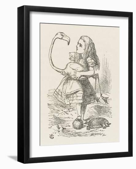 Croquet Alice with the Flamingo-John Tenniel-Framed Photographic Print