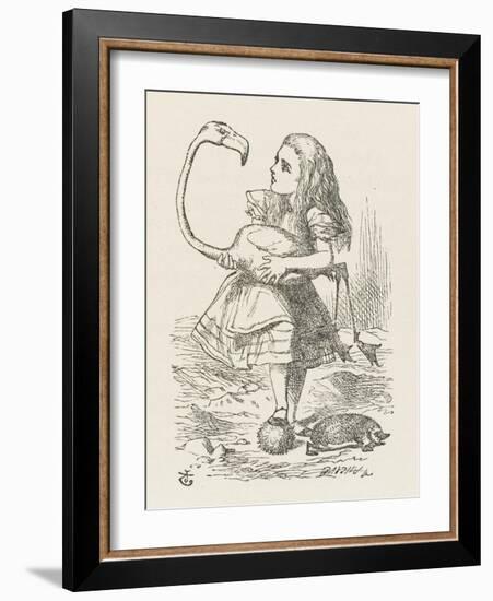 Croquet Alice with the Flamingo-John Tenniel-Framed Photographic Print