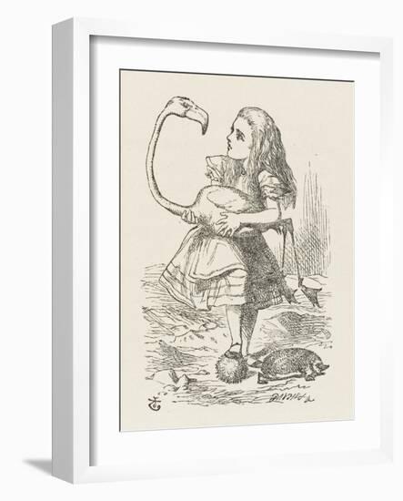 Croquet Alice with the Flamingo-John Tenniel-Framed Photographic Print