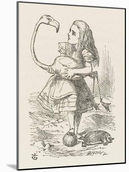 Croquet Alice with the Flamingo-John Tenniel-Mounted Photographic Print