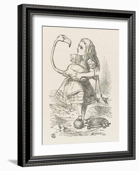 Croquet Alice with the Flamingo-John Tenniel-Framed Photographic Print