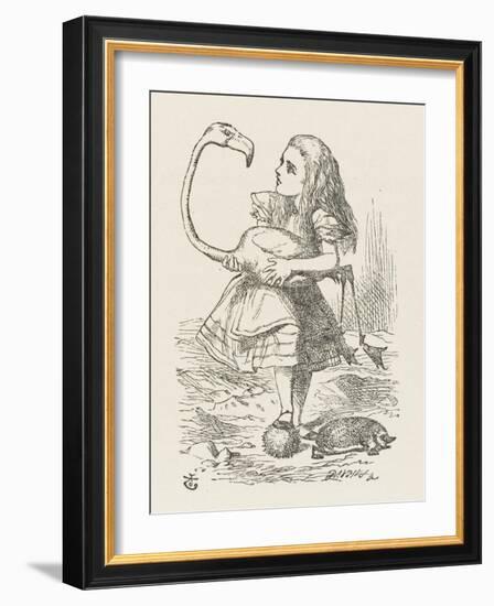 Croquet Alice with the Flamingo-John Tenniel-Framed Photographic Print