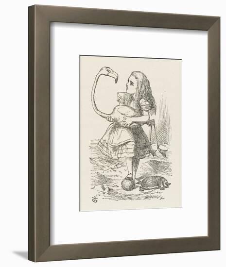 Croquet Alice with the Flamingo-John Tenniel-Framed Photographic Print