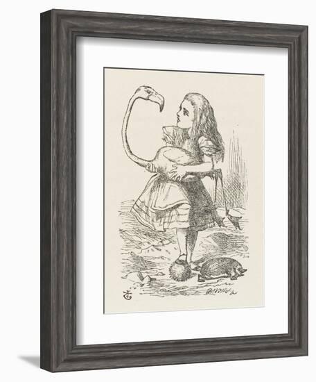 Croquet Alice with the Flamingo-John Tenniel-Framed Photographic Print