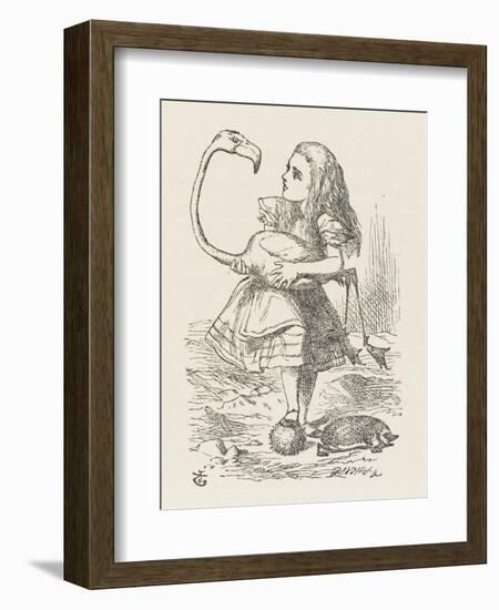 Croquet Alice with the Flamingo-John Tenniel-Framed Photographic Print