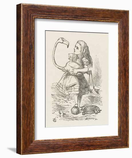 Croquet Alice with the Flamingo-John Tenniel-Framed Photographic Print