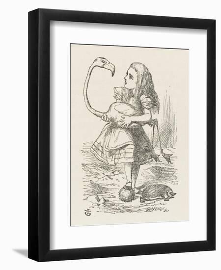 Croquet Alice with the Flamingo-John Tenniel-Framed Photographic Print