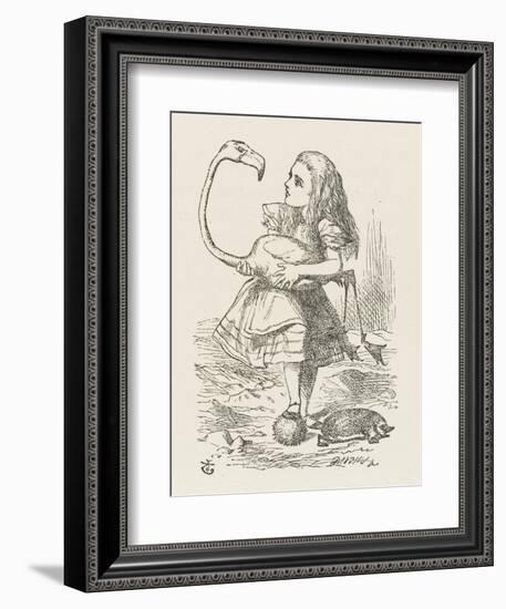 Croquet Alice with the Flamingo-John Tenniel-Framed Photographic Print