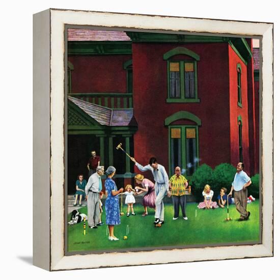 "Croquet Game", September 29, 1951-John Falter-Framed Premier Image Canvas