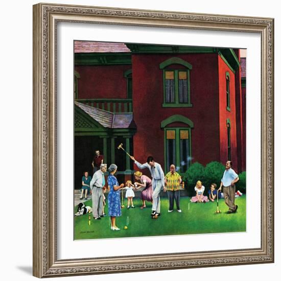 "Croquet Game", September 29, 1951-John Falter-Framed Giclee Print