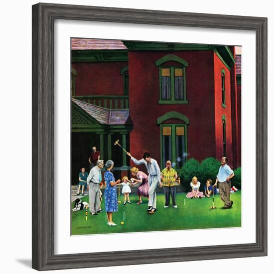 "Croquet Game", September 29, 1951-John Falter-Framed Giclee Print