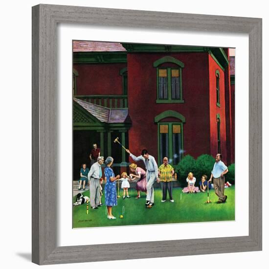 "Croquet Game", September 29, 1951-John Falter-Framed Giclee Print