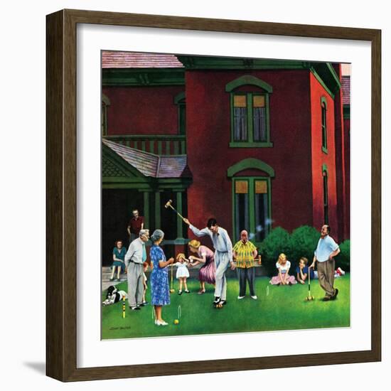 "Croquet Game", September 29, 1951-John Falter-Framed Giclee Print