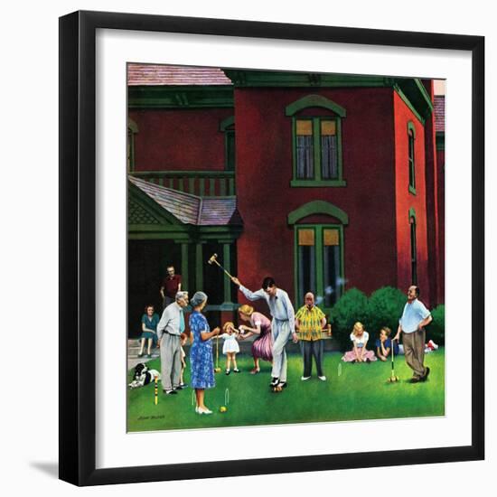 "Croquet Game", September 29, 1951-John Falter-Framed Giclee Print