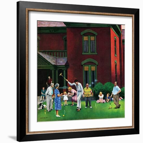 "Croquet Game", September 29, 1951-John Falter-Framed Giclee Print