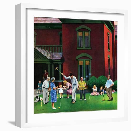 "Croquet Game", September 29, 1951-John Falter-Framed Giclee Print