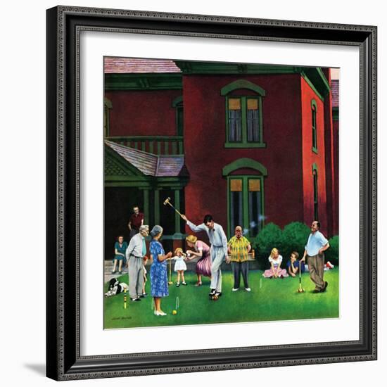 "Croquet Game", September 29, 1951-John Falter-Framed Giclee Print