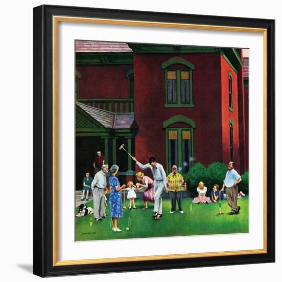 "Croquet Game", September 29, 1951-John Falter-Framed Giclee Print