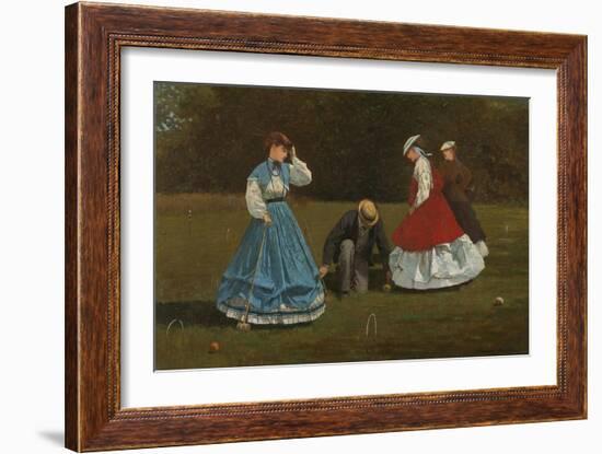 Croquet Scene, 1866-Winslow Homer-Framed Giclee Print